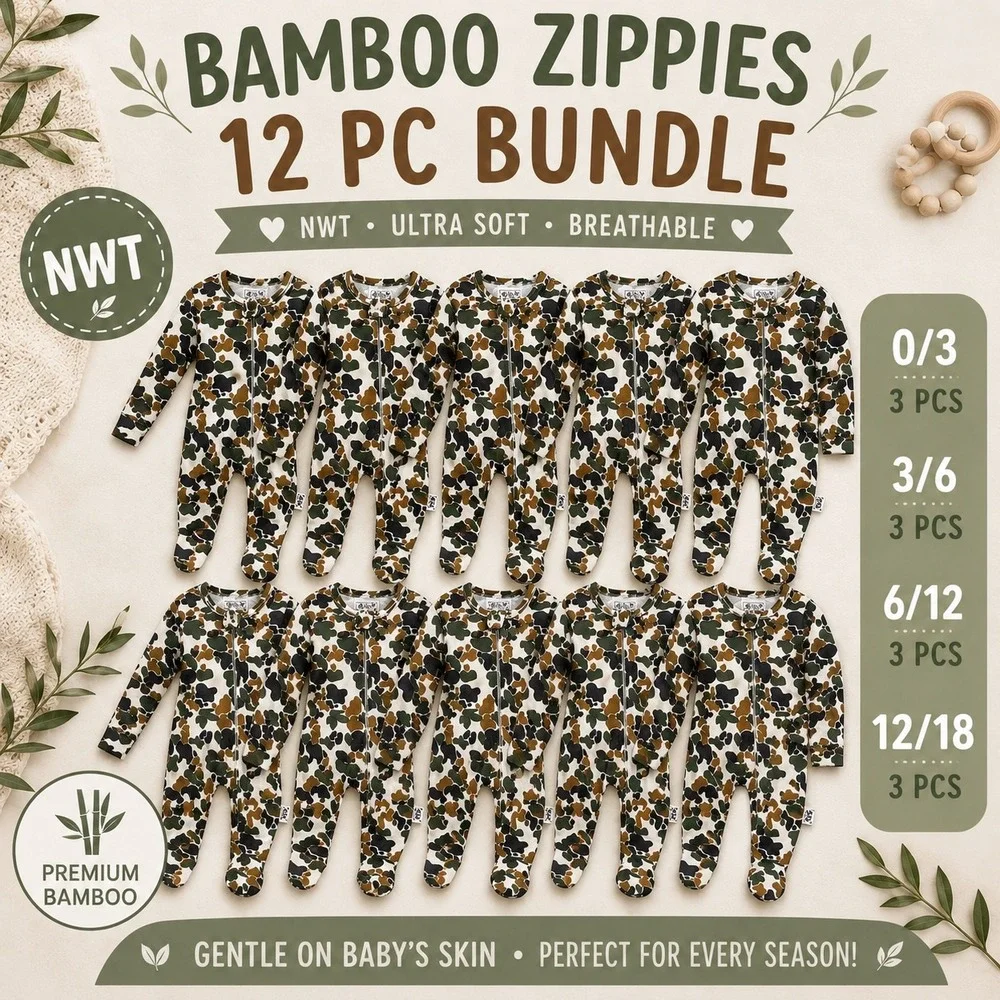 Bass Bucks & Birds 12 PC Bamboo Zippies Reseller Bundle NWT Camo Multi Size